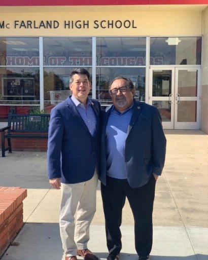 Rep. TJ Cox with Rep. Raul M. Grijalva (AZ-03), Chairman of the House Natural Resources Committee on a recent visit to the Central Valley.